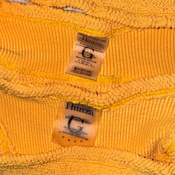 Hunza G Gigi Bikini Set Mango Sorbet Orange Yellow Crinkle Stretchy One Size - Picture 4 of 6